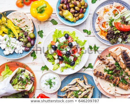 Foto d'archivio: Assortment Of Traditional Greek Dishes