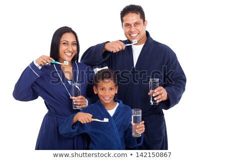 Foto stock: Indian Man With Toothbrush And Toothpaste