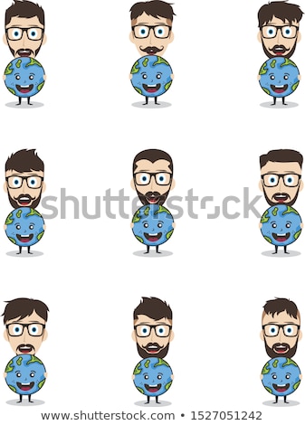 ストックフォト: Save Our Planet Earth Campaign Man Hold Our World Vector Set