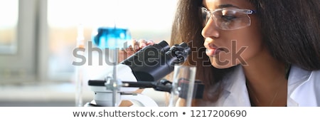 Zdjęcia stock: Microscope Flask Bacteries Chemistry Laboratory