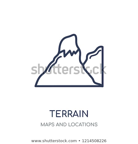 Stockfoto: Mountain And Forest Terrain Icon Vector Outline Illustration