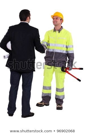 Foto stock: Construction Worker With Boltcutters