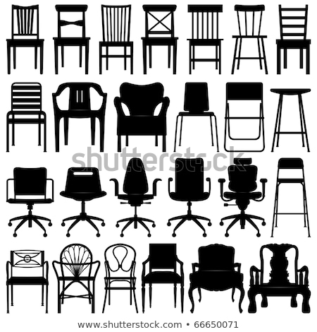 Foto d'archivio: Big Set Of Home Chair Silhouettes Vector Illustration