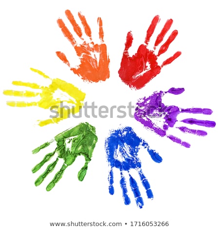 Foto d'archivio: Close Up Of Colored Hand Print