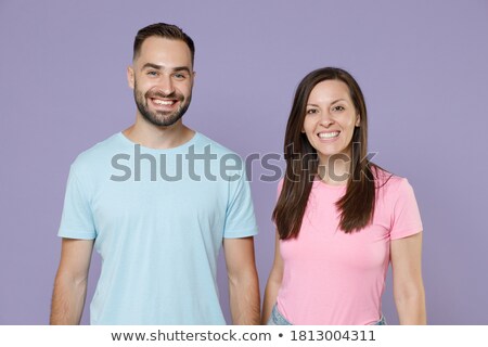 ストックフォト: Male Wearing Blank Purple Shirt