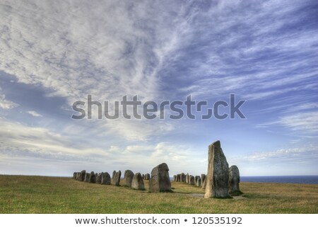 Stok fotoğraf: Summer Morning At Ales Stenar Sweden