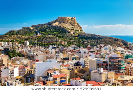 Stok fotoğraf: Alicante Skyline Aerial From Santa Barbara Castle Spain