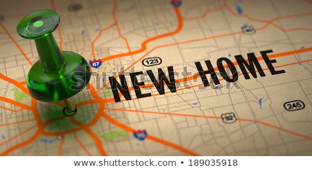 [[stock_photo]]: New Service - Green Pushpin On A Map Background