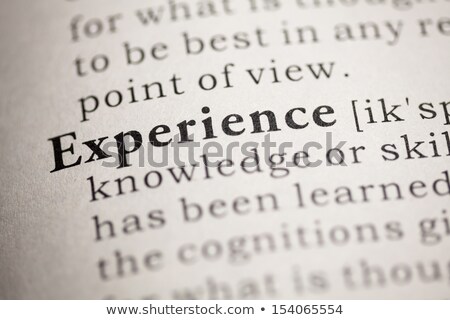 Stok fotoğraf: Experience Dictionary Definition