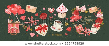 Foto d'archivio: Diamond Love Valentines Day Card Vector Illustration