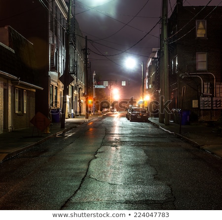 Сток-фото: Empty City Street At Night