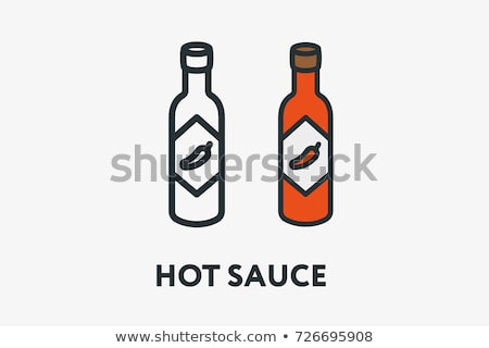 Foto stock: Sauce Bottle Line Icon