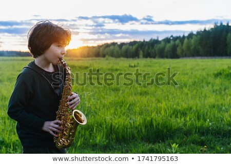 ストックフォト: Man Playing Saxophone