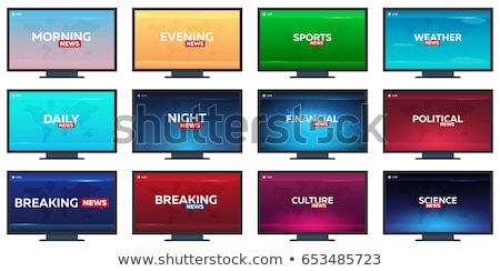Stock fotó: Mass Media Political News Breaking News Banner Live Television Studio Tv Show