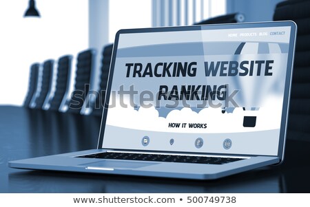 Stockfoto: Tracking Website Ranking - On Laptop Screen Closeup 3d