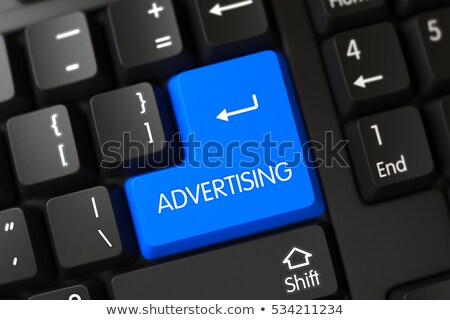 Stock fotó: Blue Video Advertising Keypad On Keyboard 3d