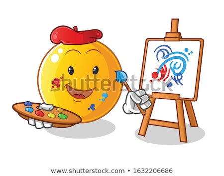 Stockfoto: Scared Cartoon Painter