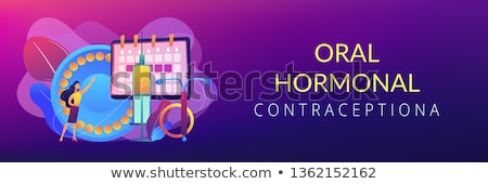 Foto stock: Female Contraceptives Concept Banner Header