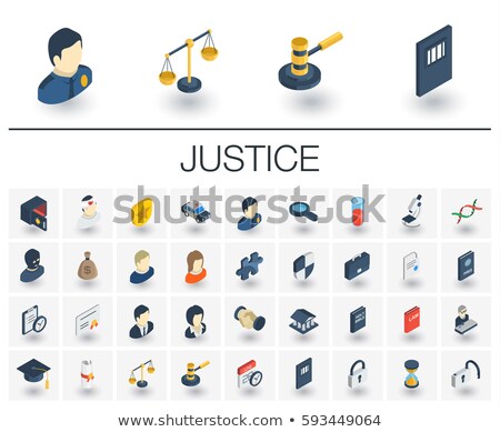 Stok fotoğraf: Law Color Isometric Icons