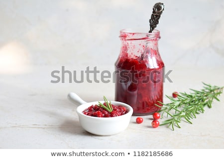 Stok fotoğraf: Cranberry Sauce With Rosemary And Fresh Berry
