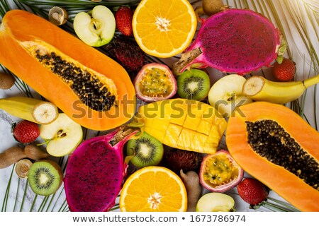 Stok fotoğraf: Assortment Of Fresh Tropical Fruits