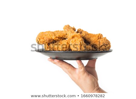 Stok fotoğraf: Fried Chicken On Plated Isolated