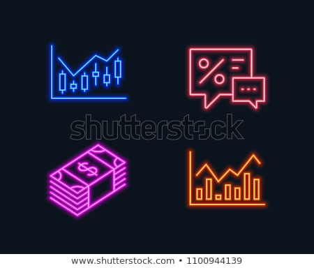 Stock foto: Column Graph Neon Sign