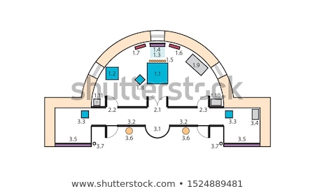 Сток-фото: Architectural Plan Of The Orthodox Church Altar Medieval Orthodox Monastery Construction Design