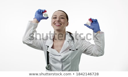 Сток-фото: The Funny Doctor Having Fun In Hospital Lab