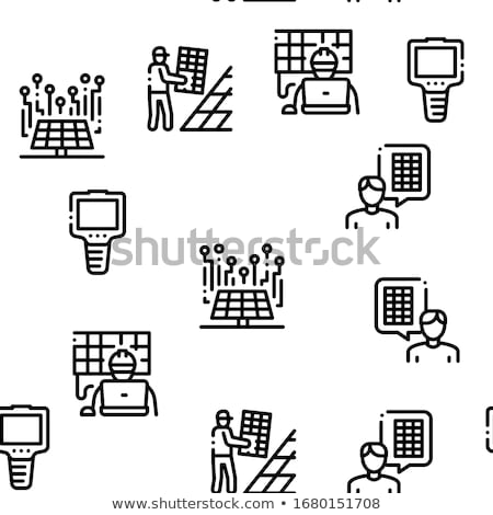 ストックフォト: Solar Energy Technicians Seamless Pattern Vector