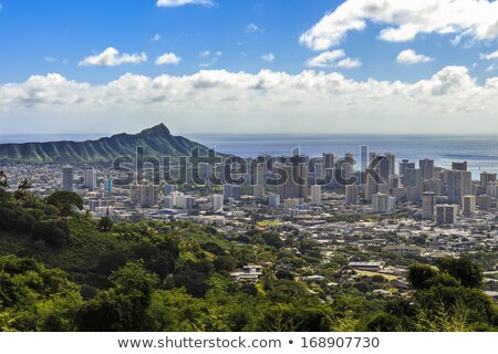 Stock fotó: Downtown Waikiki Seen From Diamond Head