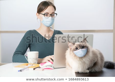 Сток-фото: Woman With Cat Mask