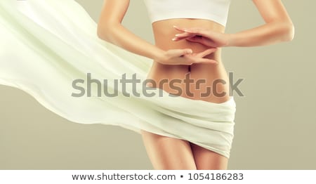 Foto stock: Uerpo · femenino · delgado · con · bikini · blanco