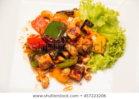 Stock fotó: Thai Stir Fry Tofu With Cashew Nuts Dish