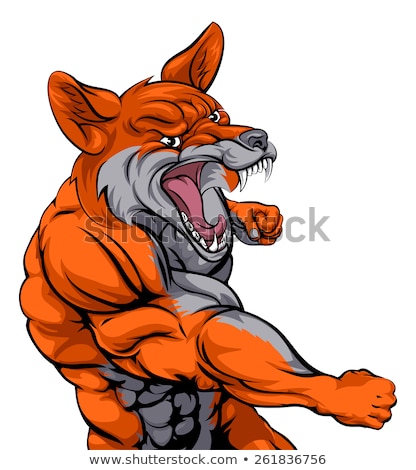 [[stock_photo]]: Snarling Fox Mascot Vector Graphic