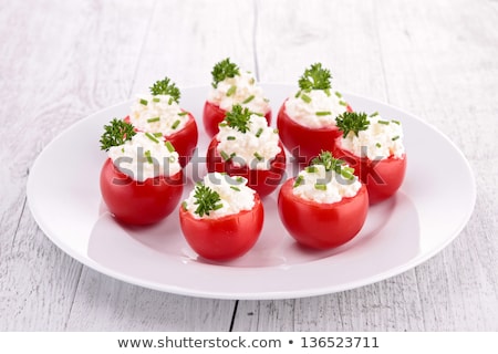 ストックフォト: Tomato Garnish With Cheese Cream