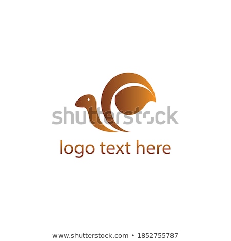 ストックフォト: Abstract Drawing Of A Cute Snail With Green Leaves  Logo Concept