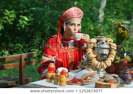 Stockfoto: Beautiful Russian Girl In Traditional Clothes