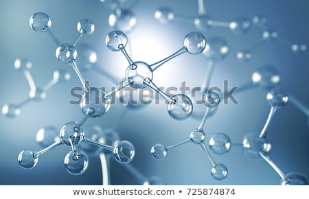 ストックフォト: Blue Abstract Molecules Particles Background