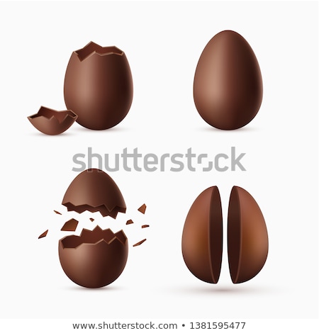 Stockfoto: Chocolate Egg Isolated On White Background Happy Easter Concept Design White Chocolate