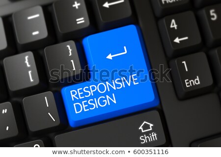 Foto stock: Responsive Design Closeup Of Blue Keyboard Keypad