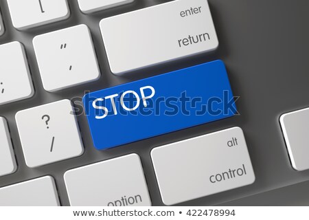 Stockfoto: Blue Finish Keypad On Keyboard 3d