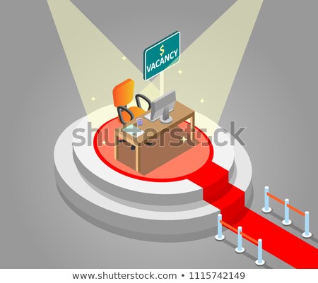 Stock foto: Red Chair On Podium