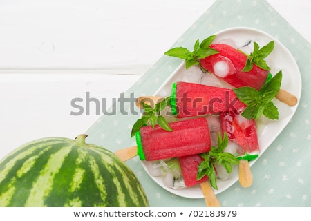 Stock fotó: Homemade Popsicles In Shape Of Watermelon