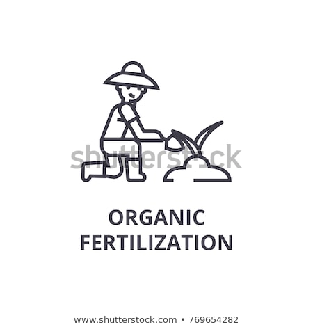 Сток-фото: Farmer And Organic Manure Illustration