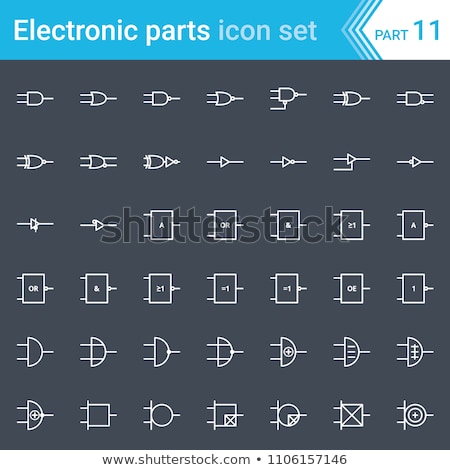 Stock foto: Electric And Electronic Circuit Diagram Symbols Set Of Digital Electronics Logic Gate Ansi System