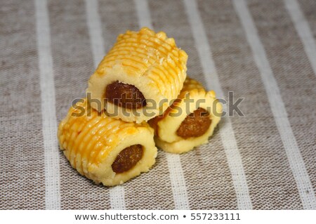 Stock fotó: Pineapple Tart In Local Pastry Shop Closeup