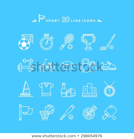 Foto stock: Flat Vector Icon For Golf Blue Basket With Balls