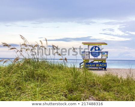 Stok fotoğraf: Wooden Life Guard Huts In Art Deco Style In Miami