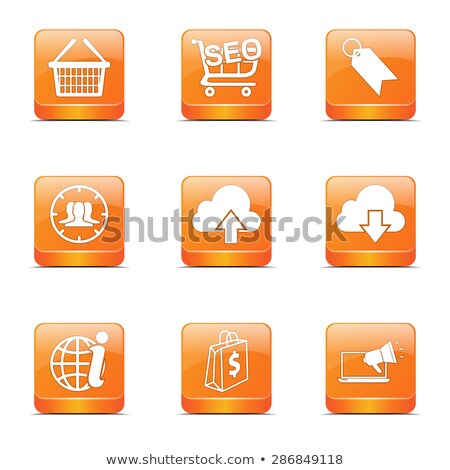 Stock photo: Seo Internet Sign Square Vector Orange Icon Design Set 7